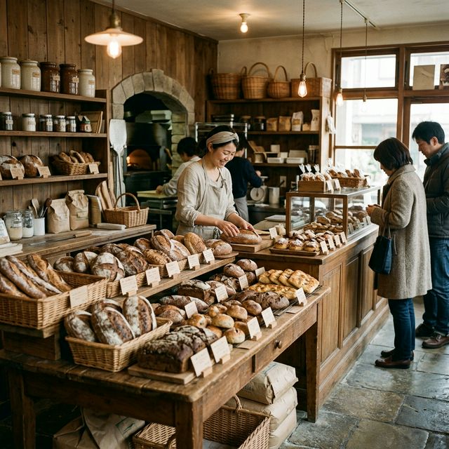 温かみのある木目調の店内